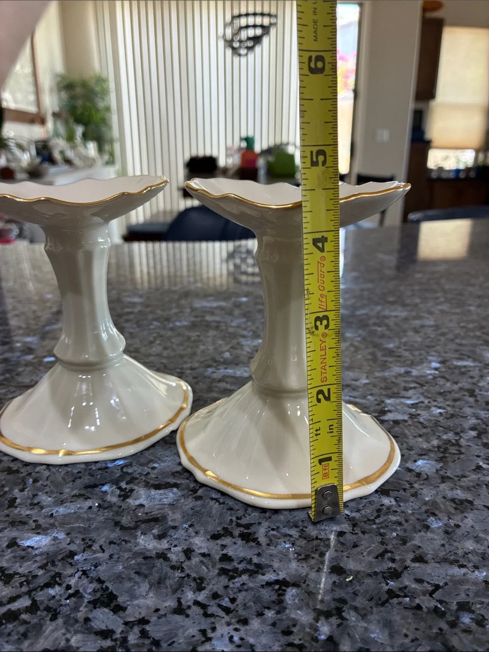Lenox Symphony  Candle Holders with Gold Trim - Pair